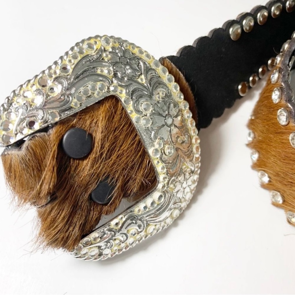 Nocona Horsehair Rhinestone Bling Western Belt M